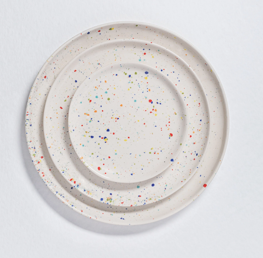 Brotteller Konfetti Party white