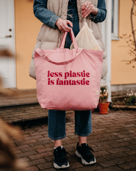 Tote Bag Less Plastic in pink